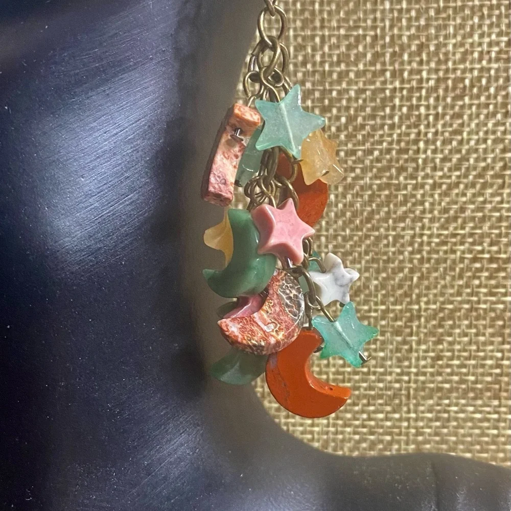 Vintage Moon & Star Gemstone Earrings